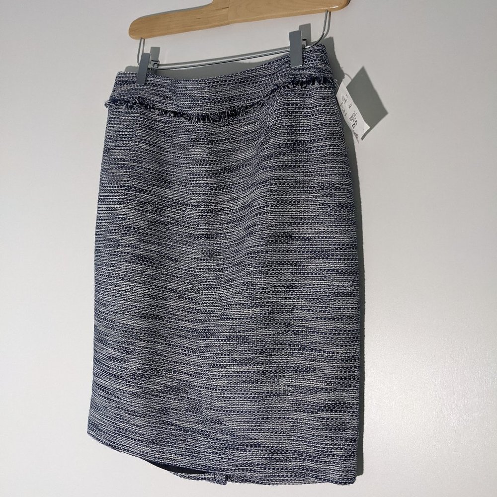 Karl Lagerfeld Tweed Skirt Navy Blue White Size 4